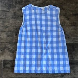 J. Crew blue & white plaid sleeveless top size 0